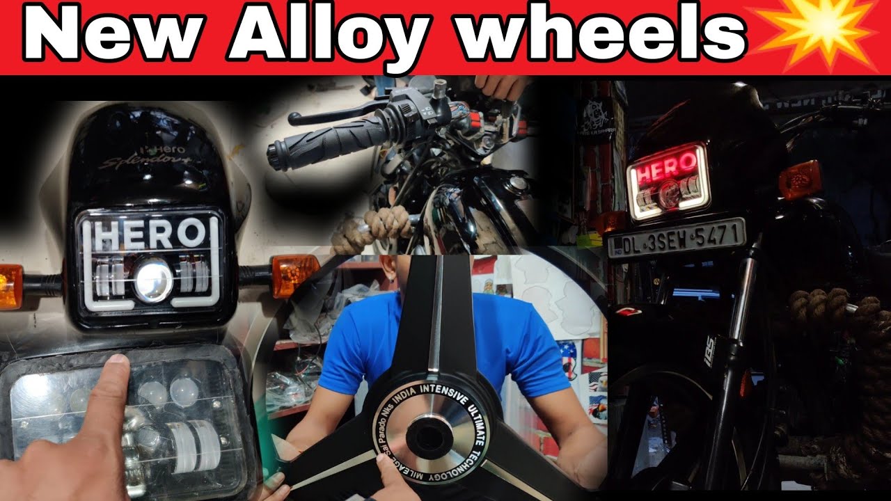 New Alloy wheel 💥 install Hero Splendor plus bs6 Modified Splendor 2023