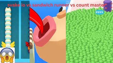 sandwich runner vs count master 3d vs snake. io game comparison! #viral