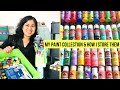 Sharing my paint collection  how i store my paints i acrylic paints  watercolour paints collection