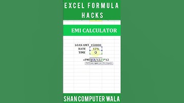 EMI Calculation in Excel | Excel Formula Hacks 🔥 #short #youtubeshorts #shortvideo #shorts