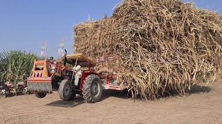 Mf 260 turbo pulling a very heavy loaded trolley with stunts | Power of Mf 260 | Tractor dance