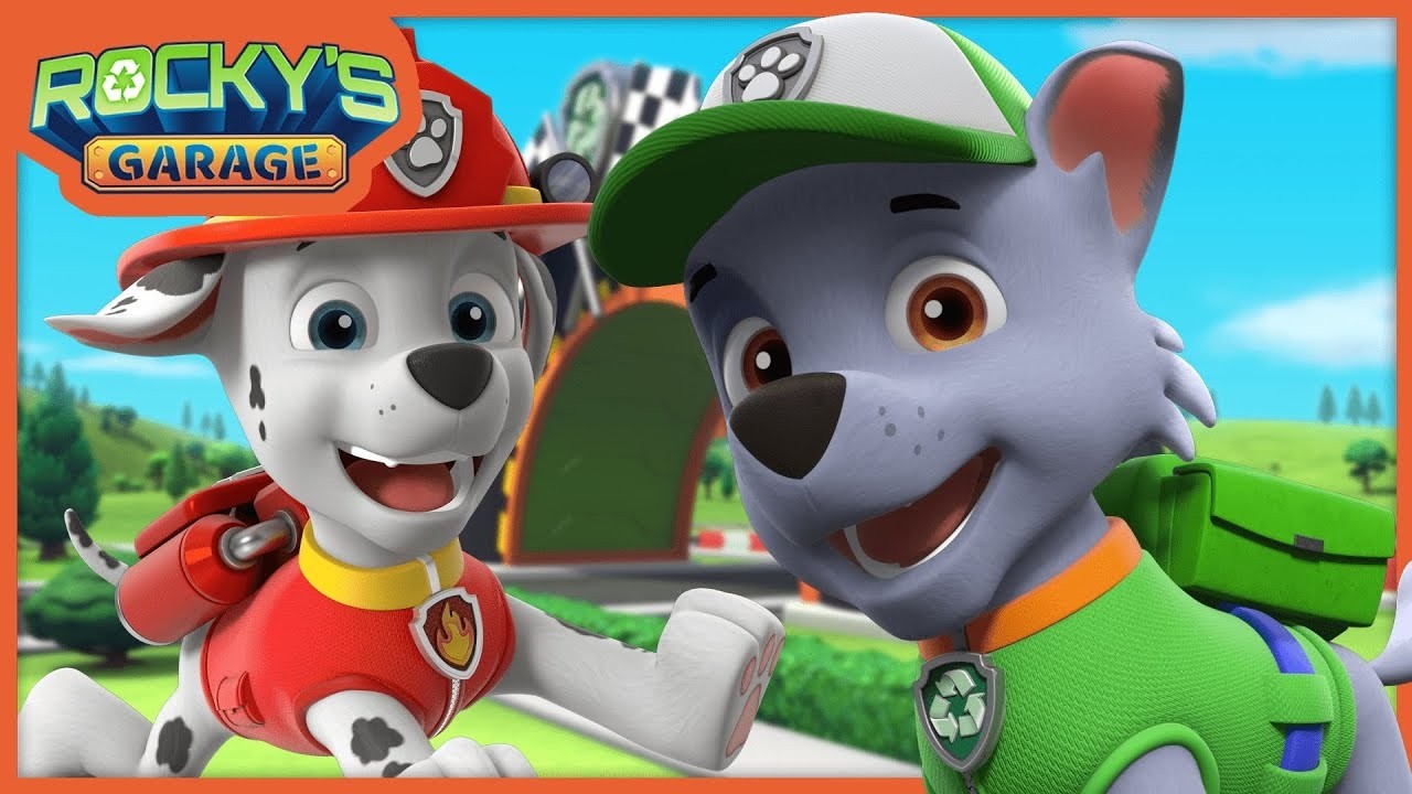 Rocky RACES to Marshall's Rescue! 🔥- Rocky's Garage Compilation - PAW Patrol