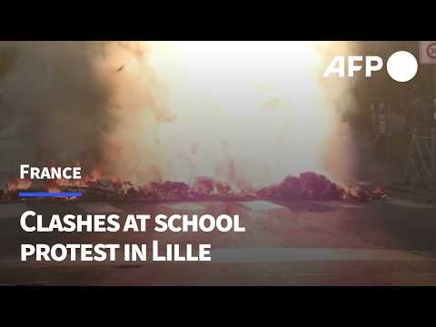 Clashes erupt outside blockaded high school in Lille | AFP