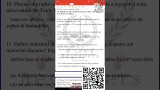 CCSU Meerut LLB 4th Sem Labour And Industrial Law K4002 May 2024 Previous Year Question Paper Ashish