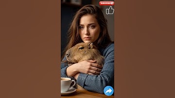 Rescue from a Bad Day: A Capybara Comforts Crying Girls🥺❤️  #CuteAnimals #Shorts #FunnyAnimals