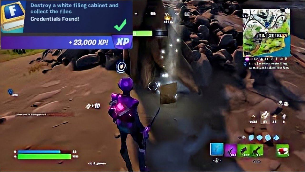 Destroy a white filing and collect the files fortnite YouTube