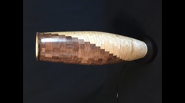 Oregon Wood Turning Segmented  Walnut/Ash Tall Vase 576 pieces