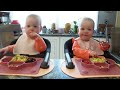 Twins try mac n cheese!