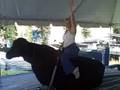 Marci riding the bull