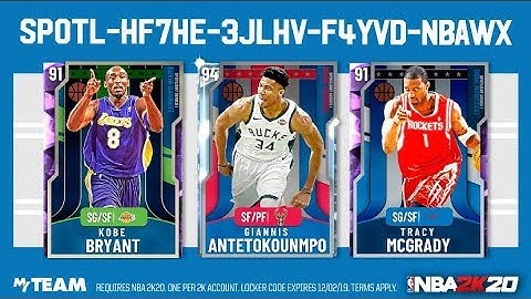 NBA 2k20 Myteam *New Locker Code* (SPOTL-HF7HE-3JLHV-F4YVD-NBAWX)