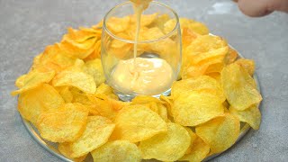 Amazing Potato Recipes! Easy Potato Chips Cheese Sauce at Home, potato snacks