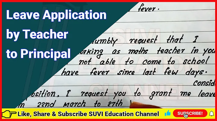 Leave application by teacher to principal | Simple English leave application by teacher to principal