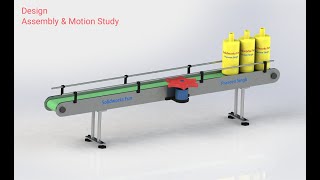 Bottle Spacing/Indexing Conveyor with Horizontal Star Wheel in Solidworks