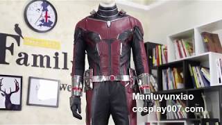 High quality Ant man Scott Lang cosplay costume detail overview