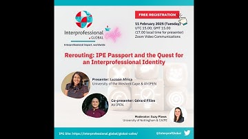 Global Café: Rerouting: IPE Passport and the Quest for an Interprofessional Identity