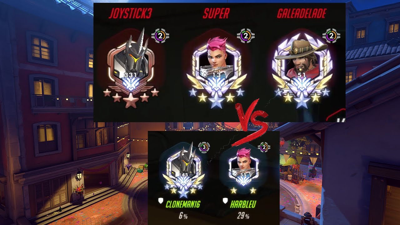 CLONEMAN16 + HARBLEU vs GALE + SUPER + JOYSTICK! REINHARDT OVERWATCH GAMEPLAY SEASON 30 TOP 500
