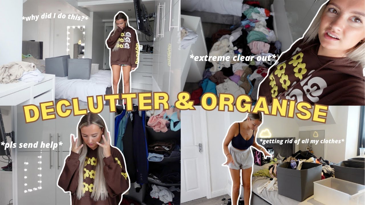 EXTREME CLOSET CLEAN OUT getting rid of ALL my clothes💔 - YouTube