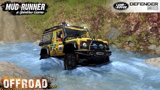 Spintires: MudRunner - LAND ROVER DEFENDER 90 Climbs to the Top of the Mountain