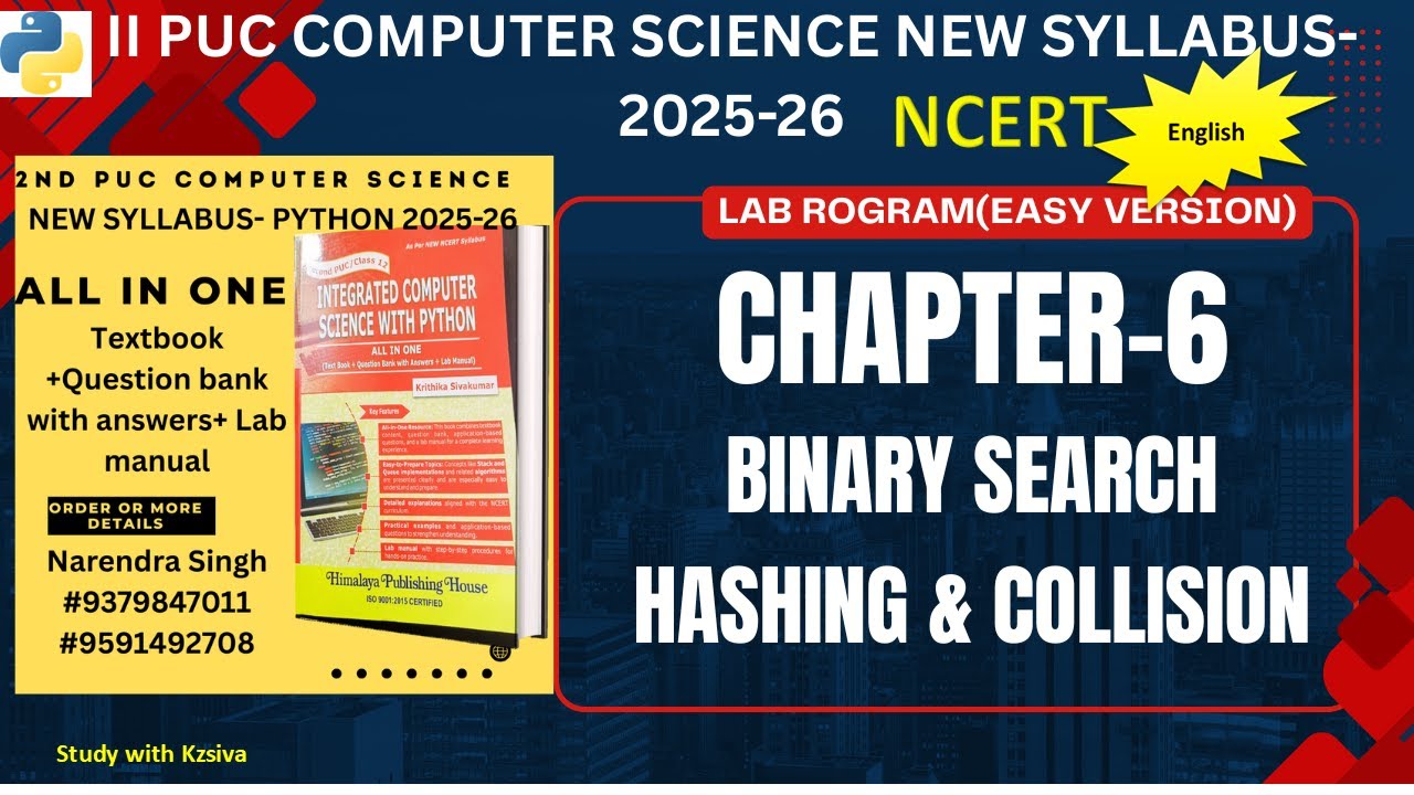SECOND PUC COMPUTER SCIENCE PYTHON chapter -6 Binary Search Algorithm ...
