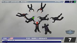 2023 Advanced 8-way Formation Skydiving Team: Barely Adequate