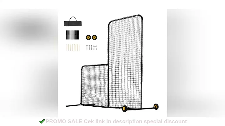 SucceBuy L Screen Baseball for Batting Cage 7x7 ft Softball Safety Screen Body Protector Portable Ba