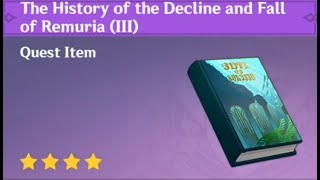 Genshin Impact: Collect the entire " The History of the Decline and Fall of Remuria" book collection