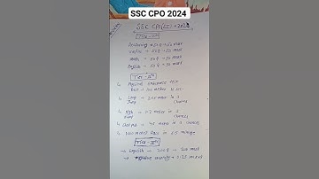 SSC CPO Exam Pattern 2024 | SSC CPO Syllabus 2024 #ssccpo #ssc #education #shorts #viral #trending