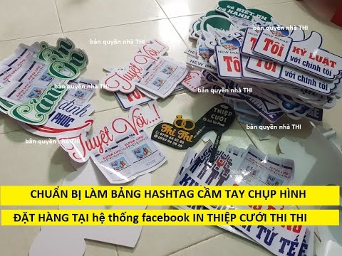 Video hướng dẫn cách dán bảng hashtag cầm tay chụp hình,... - youtube