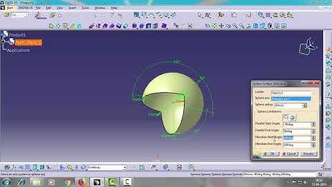 Catia V5..Surface Tutorial......How To Use "Sphere " Tool .