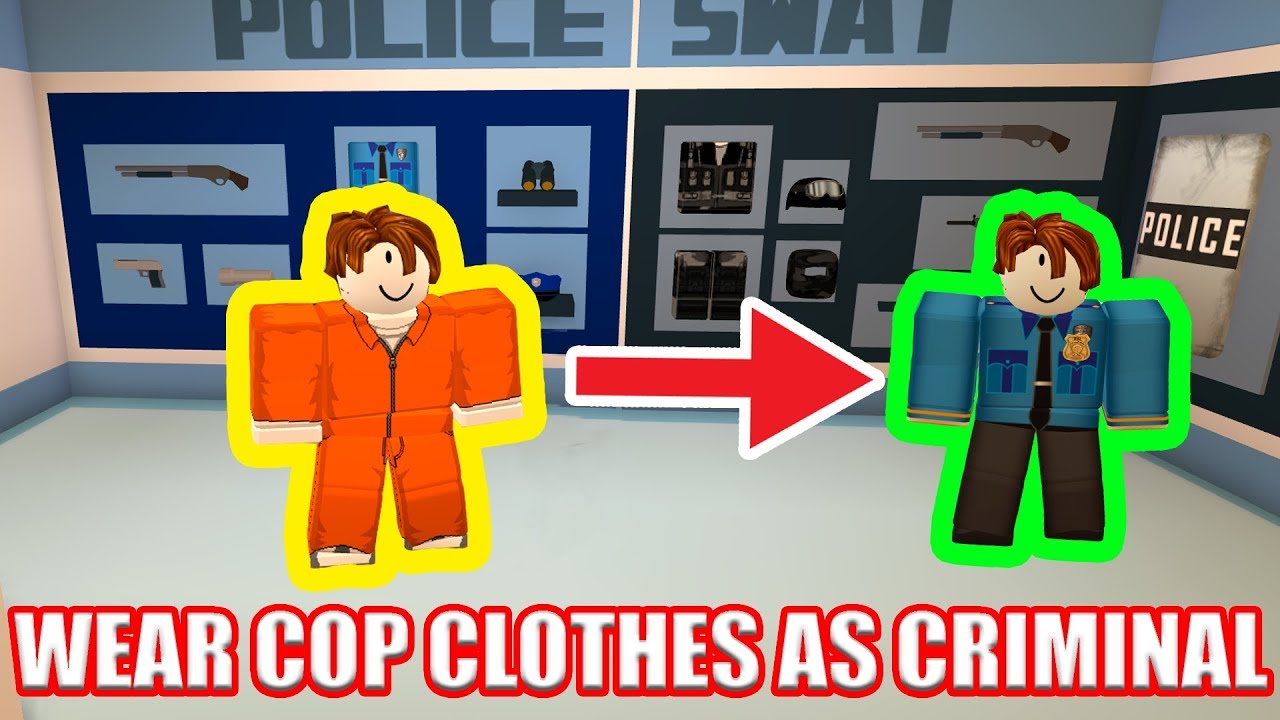 How To Wear Cop Outfit As Criminal Roblox Jailbreak Youtube - roblox police outfit