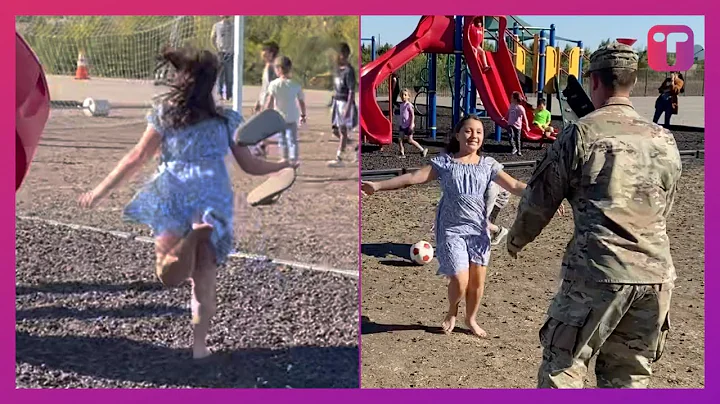 Daughter Loses Shoe Running Towards Military Dad A...