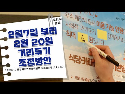 ｜브리핑 클립｜<strong>2월7일</strong>~2월20일 거리두기 조정방안