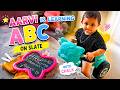 Aarvi Learning ABC on Slate ✏️🧒 | Cute Baby Learning with Chalk ❤️