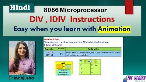DIV &  IDIV instructions of 8086 in Hindi