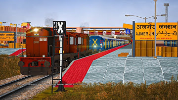 WDM3A Locomotive Coupling 12916 - Ashram Express At Ajmer Junction || Small Journey || #openrails