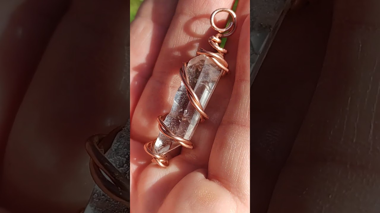 Lemurian Quartz Royal Cubit Copper Tensor Coil Pendant