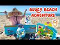 Bluey Airplane Toy & Amusement Park at the Beach | Tyler Plays