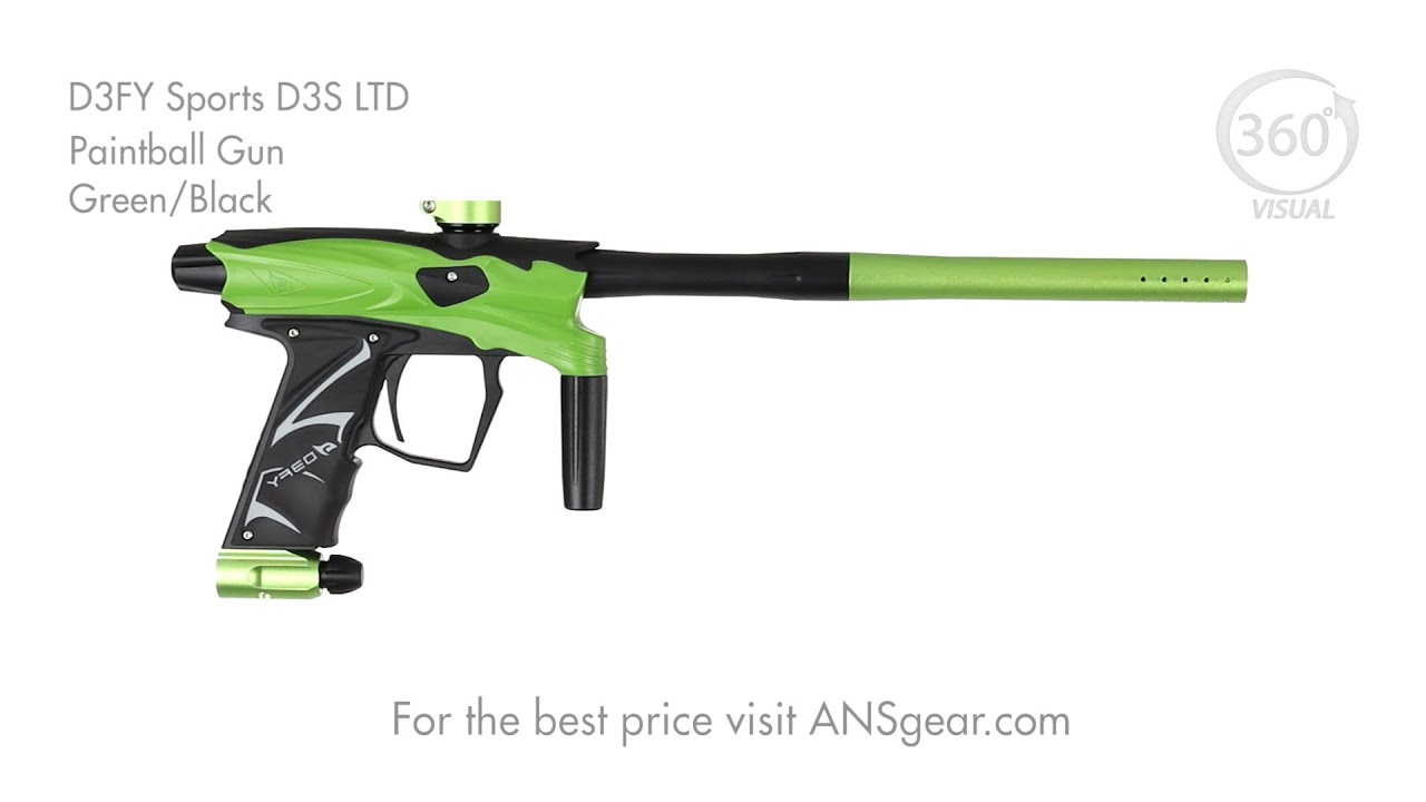 D3FY Sports D3S LTD Paintball Gun Green/Black Visual 360 YouTube