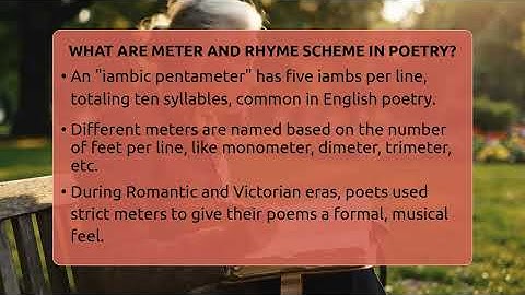 What Are Meter And Rhyme Scheme In Poetry? - Tales And Texts