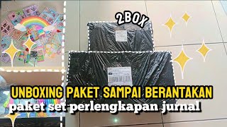 unboxing paket alat2 serba serbi jurnal||sticker box, pengikis jurnal, washi tape, higliter,dll🌈✂️📦