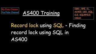 Record lock using SQL - Finding record lock using SQL in AS400