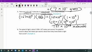 Extra Practice Compute with Scientific Notation #5, 6