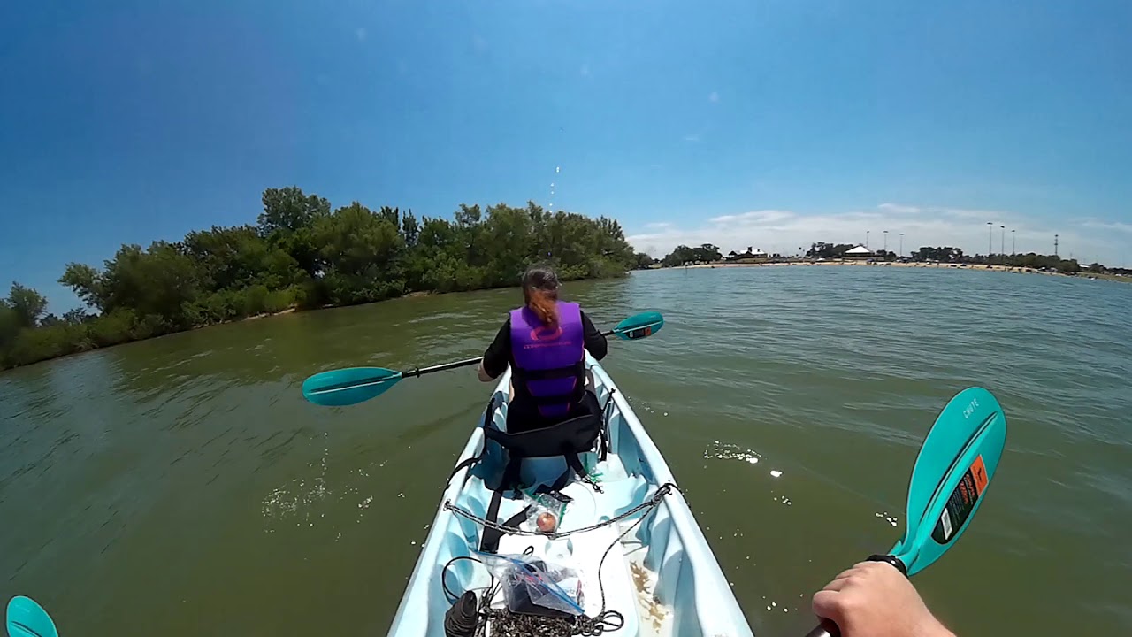 kayak flight Mom's first time on a kayak