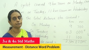 3rd & 4th STD CBSE NCERT Maths - Measurement Distance Word Problem  CBSE Mathematics Maths 3rd ,4th