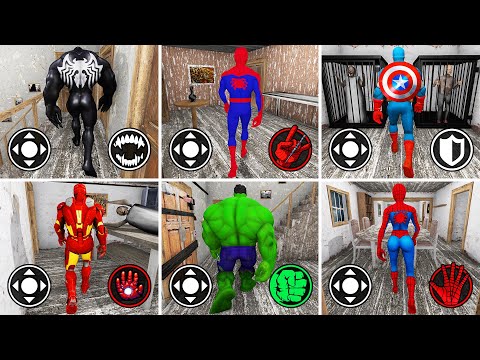 Playing as EVERYONE in Granny: SpiderMan, Hulk, IronMan, Venom, Cap America, SpiderWoman