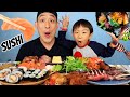 HUGE SUSHI + TEMAKI + ROLLS MUKBANG !! It's a SUSHI PARTY!