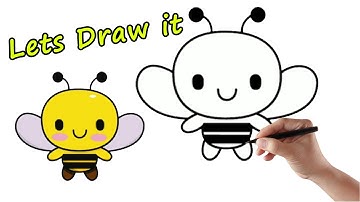 How to Draw a Bee Step by Step Drawing Tutorial | Mady Arts