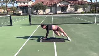 Half Burpee to knee kick through