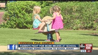 Group of mothers face school board, pushing for more recess time for kids