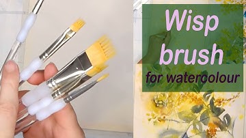Using Wisp brushes to paint, splatter and scrape wattle blossoms in watercolour